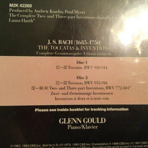 Glenn Gould Bach The Toccatas & Inventions 2 CDs  Booklet M2K 42269 VG Classical - Picture 4 of 8